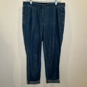 JCREW JEAN CHAMBRAY TROUSER PANTS JEANS RELAXED FIT SIZE 8